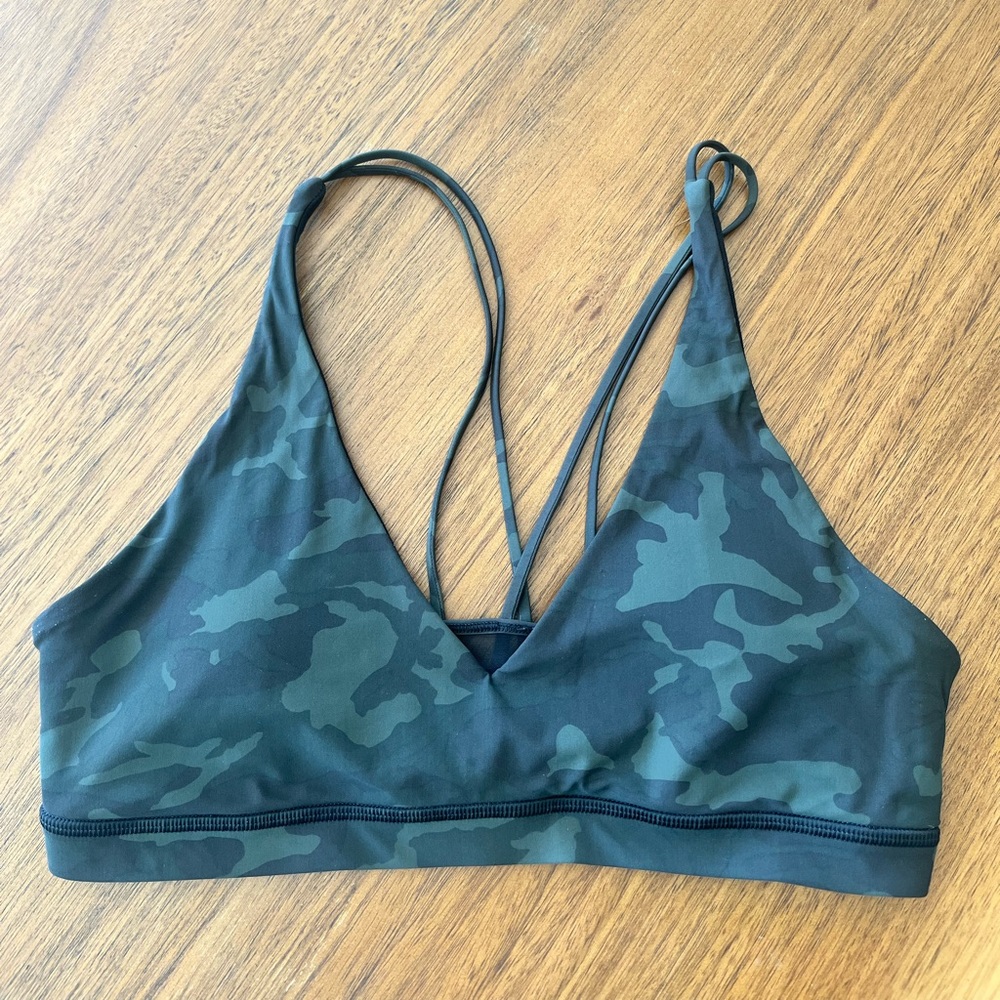 Lululemon - olive camo bra - size 8